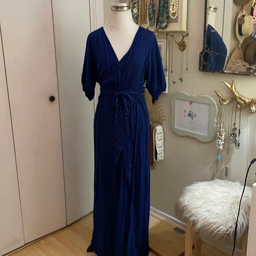 Xhilaration Navy Kimono Style Maxi Dress